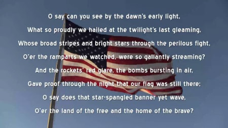 Star Spangled Banner with Flag.
